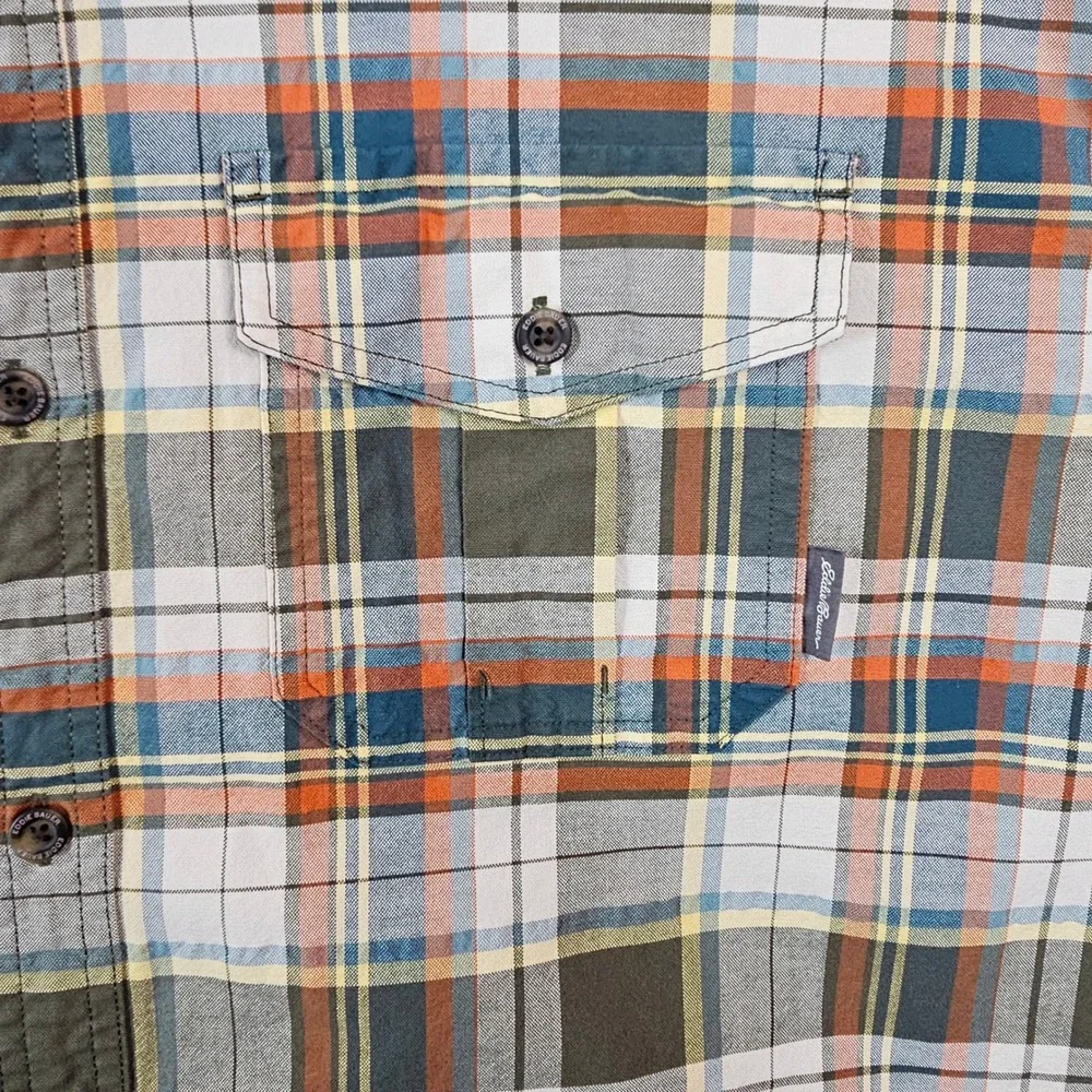 Eddie Bauer Mens 2XL Classic Fit Plaid Button Down Shirt Multi Color Long Sleeve